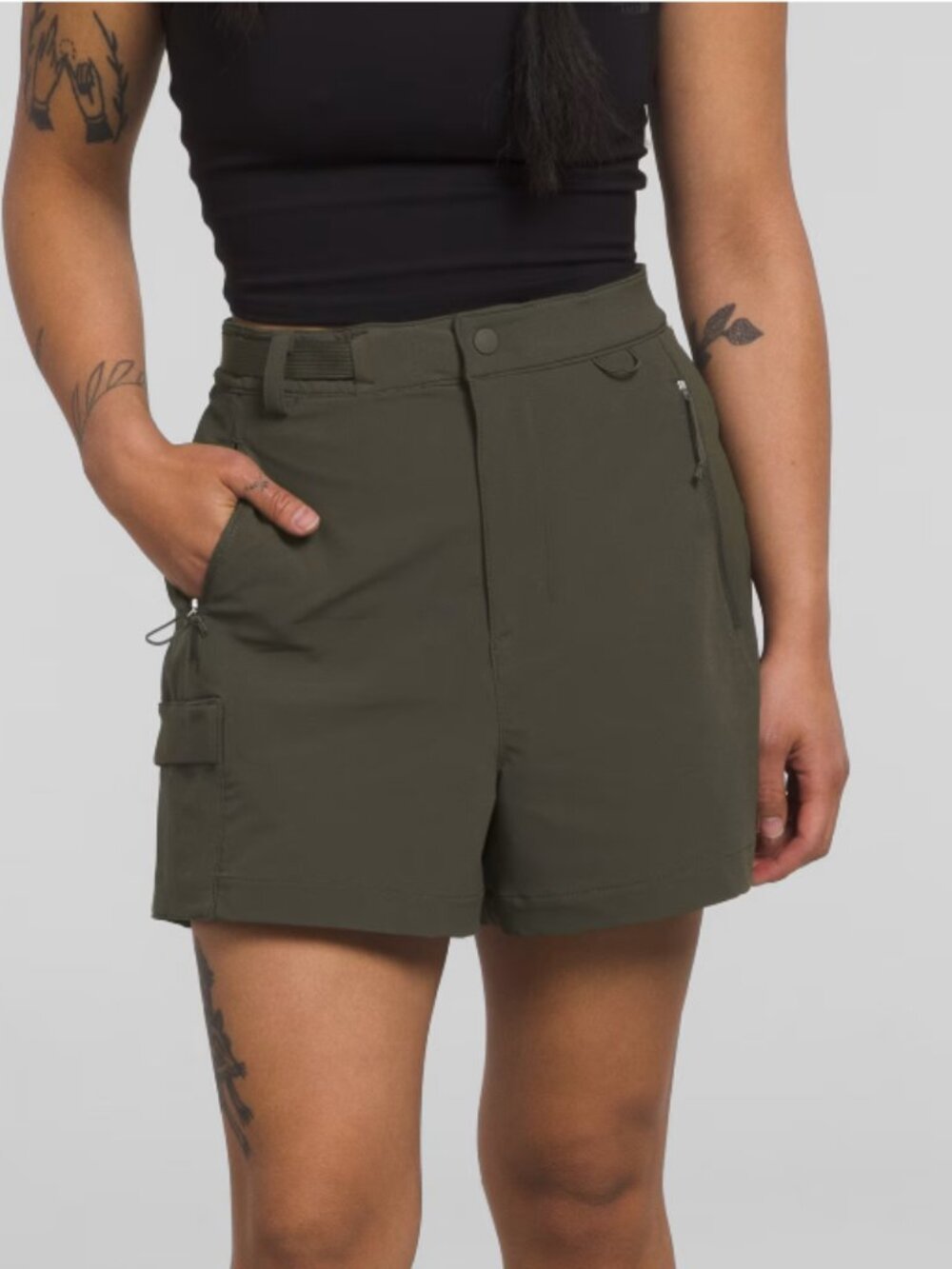 Bridgeway Northface Olive Green Performance Shorts adjustable waist